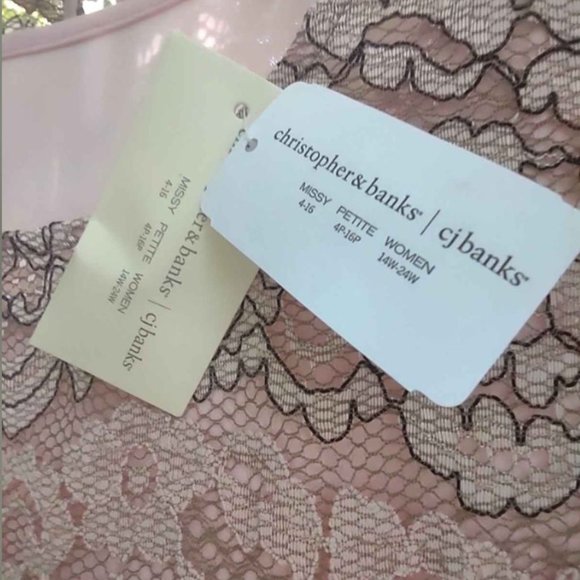 Stunning Floral Lace Top with Attached Pink Tank - Christopher & Banks, 2X - Picture 3 of 7